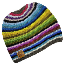 Hand knitted rainbow hat Standard size