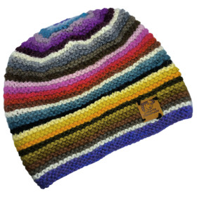 Hand knitted rainbow hat Standard size