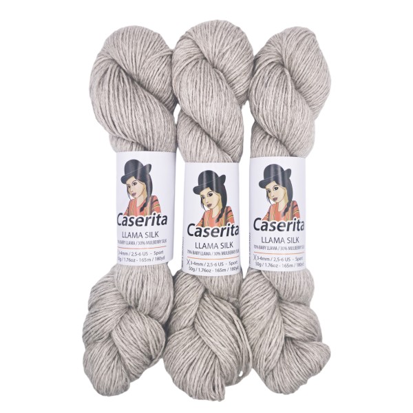 Pearl Grey – Baby Llama & Silk – 50 g / 180 yd.