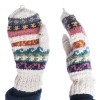 Patterned fingerless gloves - Size M - White