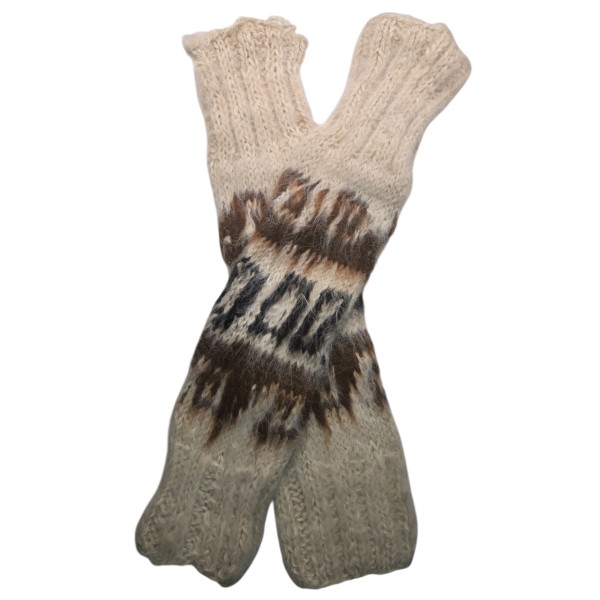 Combed Legwarmers - Natural Llama Wool