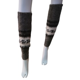 Combed Legwarmers - Natural Llama Wool