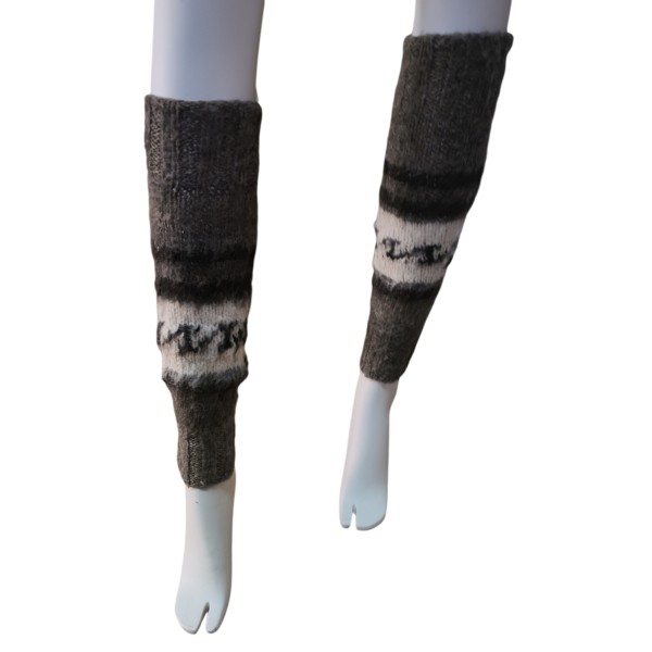 Combed Legwarmers - Natural Llama Wool