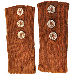 Wrist warmers with buttons - Pure Alpaca Wool