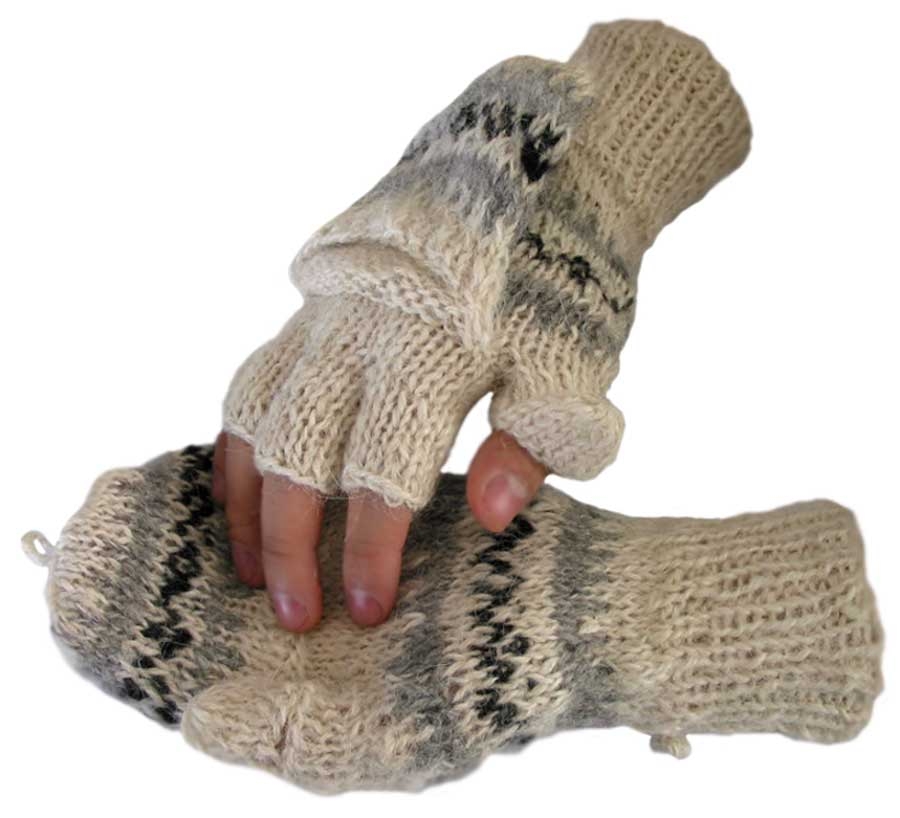 HAND KNITTED GLOVES ANDEAN ALPACA AND SHEEP WOOL NEW HIGH QUALITY WARM j 