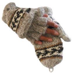 Flip Top Mittens- Lama and Alpaca Wool