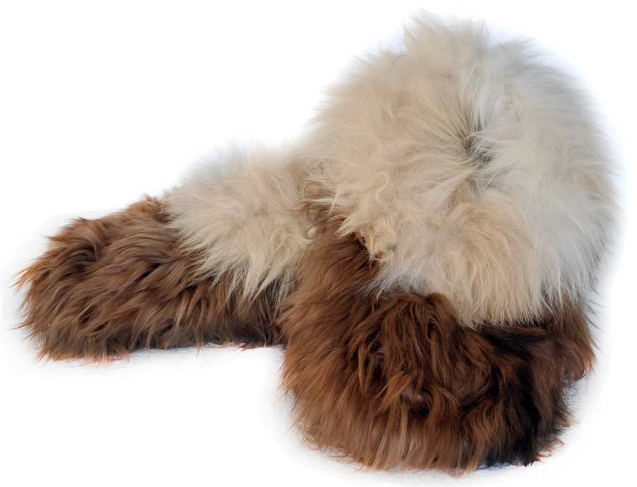 plush slippers for adults alpaca fur